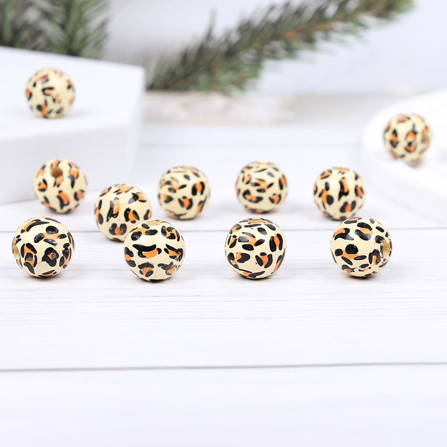 Wholesale 20pcs Animal Loose Bead Hemp Rope Tassel Wood Bead Skewers